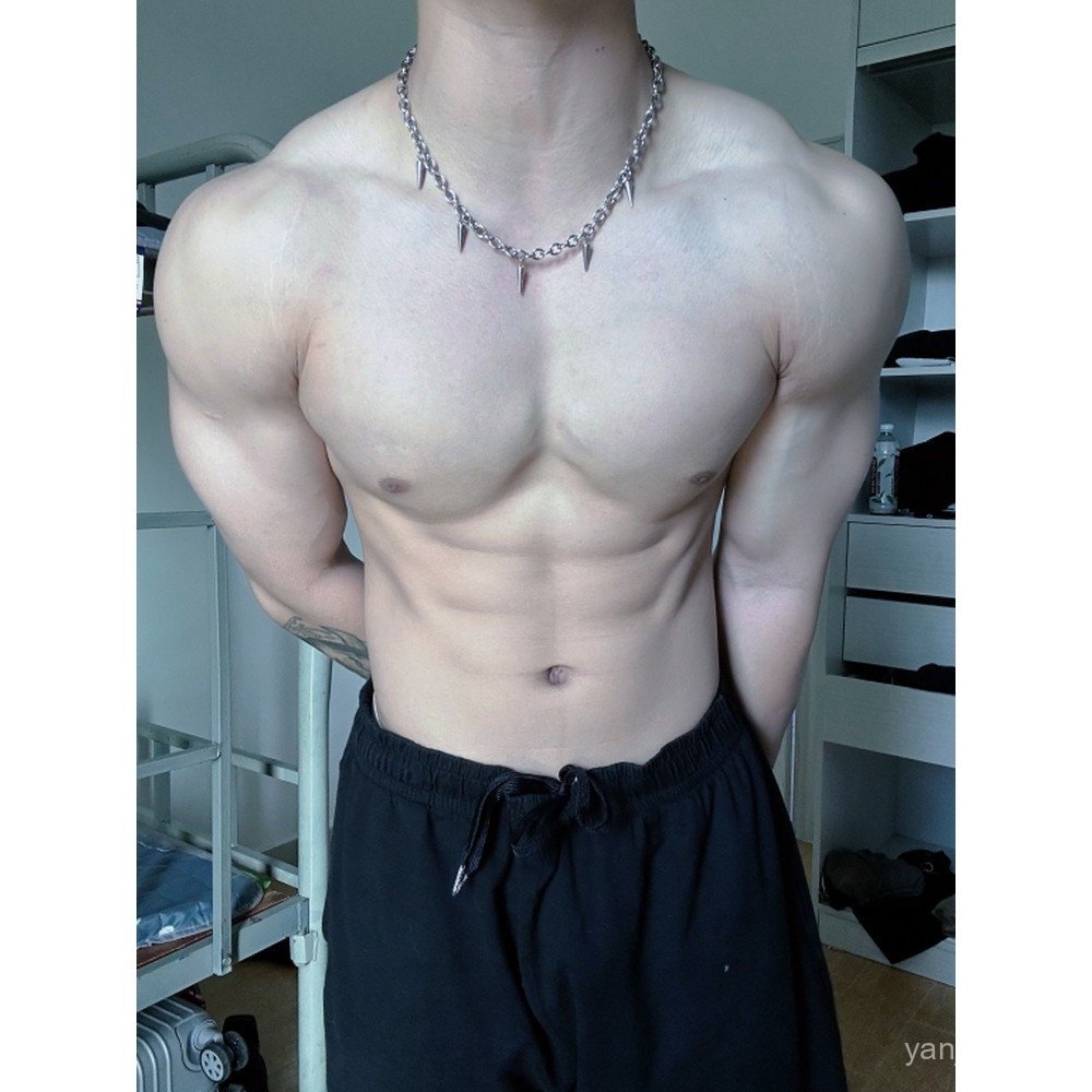 สร้อยคอเด็กชาย Sportsman 1S Design Sense Harajuku Cyberpunk Gothic Rivet Collar Sportsman เสื้อกันหน