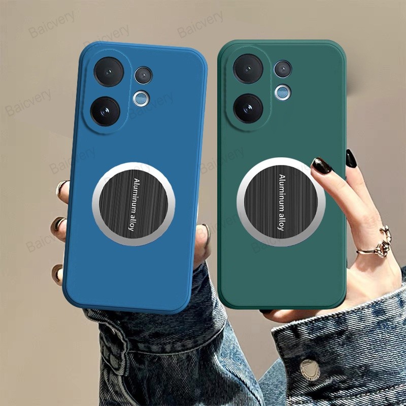 สําหรับ VIVO V60 V2511 / V60E / T4 Pro 5G V2510 พร้อมแม่เหล็กแผ่นโลหะสติกเกอร์ Matte ปกหลัง