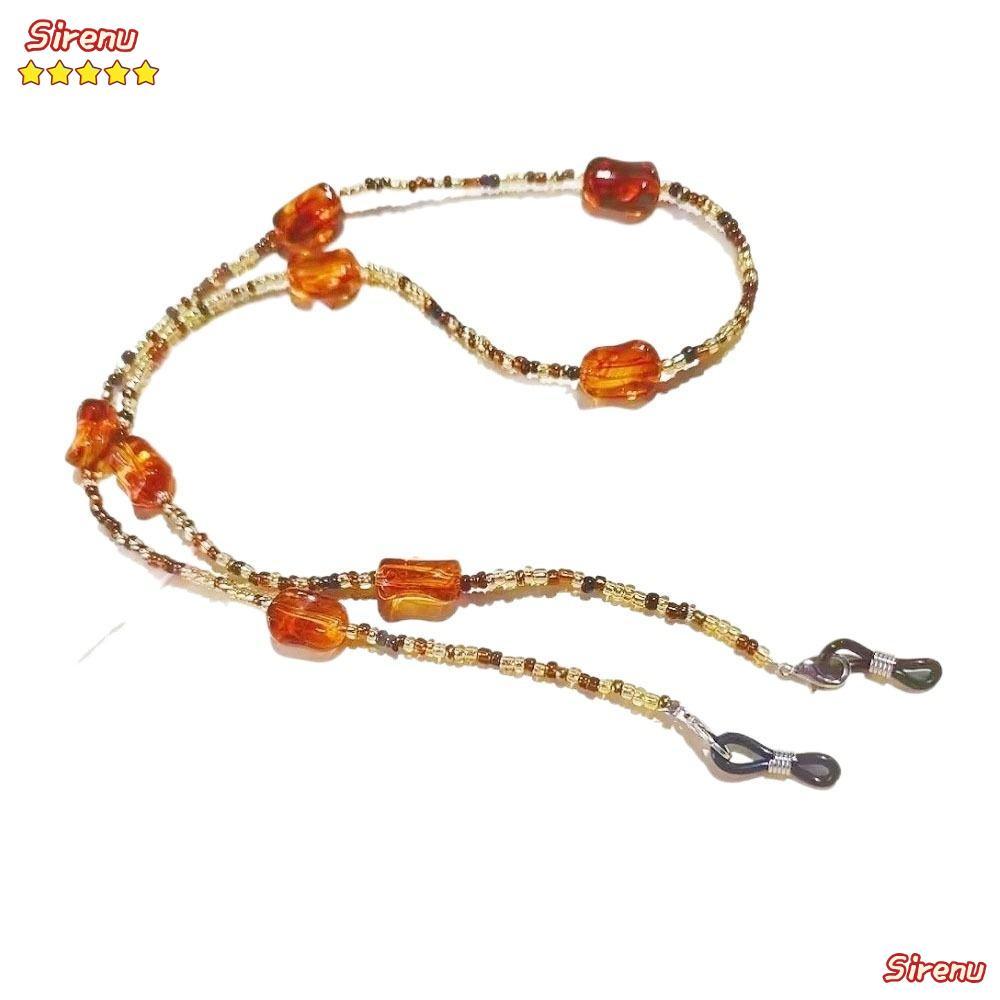 ไซเรนUZV แว่นตาแว่นตากันแดดโซ่, Anti Slip Anti Falling Retro Amber แก้วแว่นตา, แว่นตา Retainer Anti-