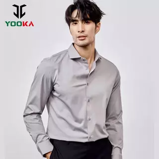 Yooka เสื้อเชิ้ตแขนยาวชาย กระดุม ตัวเข้ารูปสลิมฟิต สำหรับธุรกิจทางการ สีพื้น คุณภาพสูง ระบายอากาศดี สวมใส่สบาย ดีไซน์เรียบง่าย สำหรับธุรกิจและแคมปัส