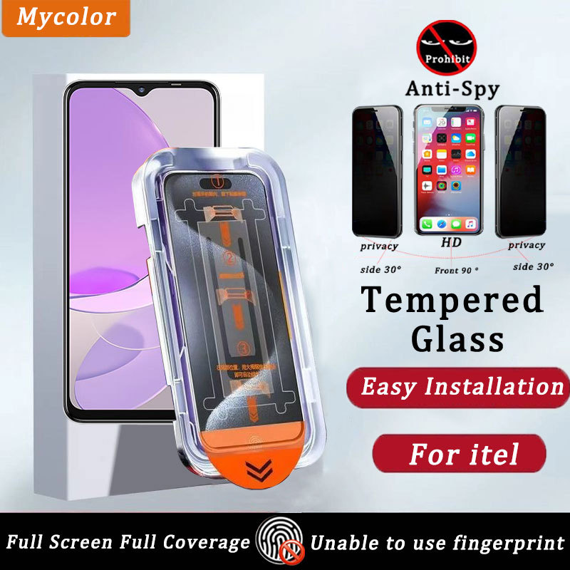 ทำความสะอาดฝุ่นโดยอัตโนมัติ ฟิล์มกระจก iิล์มกันเสือก กันมองข้าง สำหรับ Itel S23 A80 A50 A50C A05s 4G