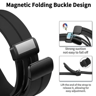 22 มม.ซิลิโคนสําหรับ Redmi Watch 5 Active/Lite Magnetic Buckle สร้อยข้อมือสายนาฬิกา Redmi Watch 3 Active/lite