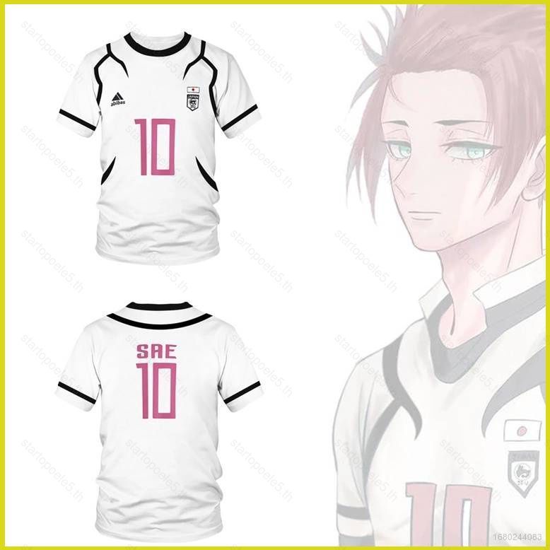 เสื้อยืดแขนสั้น 3D สำหรับคอสเพลย์ Itoshi Sae ฤดูร้อน