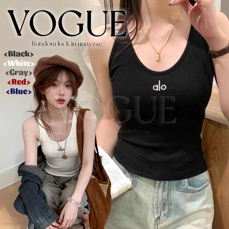 Vogue🌟พร้อมส่ง🌟 เสื้อสายเดี่ยว เสริมฟองน้ำ สีพื้นใส่ได้ทุกวัน (FY1338)