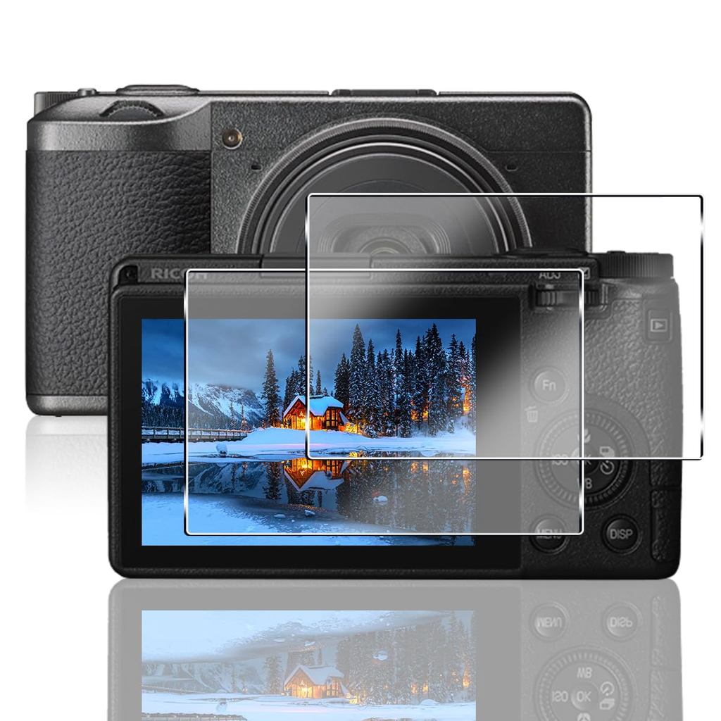 AQXNG ใช้งานร่วมกับ Ricoh GR3  GR3X ฟิล์มป้องกันฟิล์มแก้ว ชุด 2 ชิ้น ฟิล์มสำหรับ Ricoh GR IIIGR IIIX