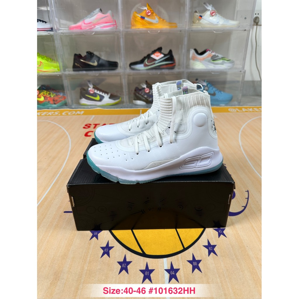 รองเท้าบาสเก็ตบอล Curry 4 แบบจริง ภาพถ่ายจริง