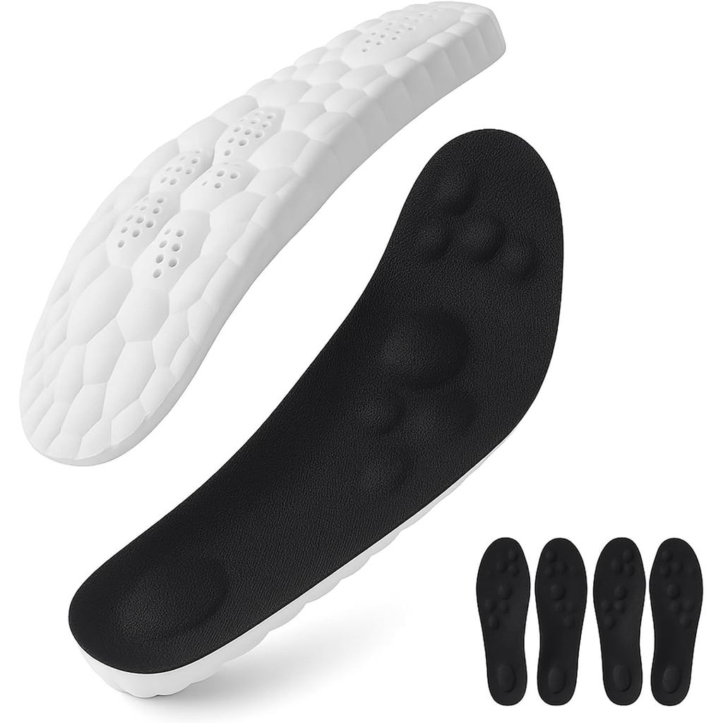 InsoleX, 2 คู่ Footstr Insole Kids Youth พร้อม Arch Support, 4D Elastic Comfort Memory Massage Insol