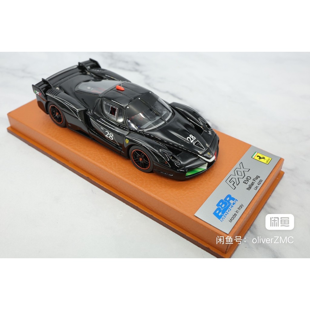 [สต๊อกพร้อม] bbr 1/43 Ferrari fxx evo Black Made in Italy National Flag Made in Italy, ฐานหนังลิ้นจี