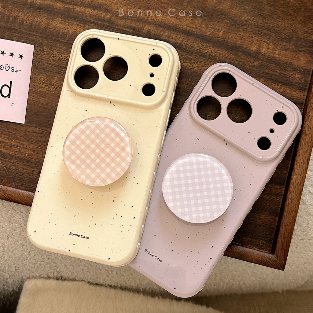 Minimalist ink dot สีตัดกันตาหมากรุกสามมิติขาตั้งเคสโทรศัพท์ป้องกันเหมาะสําหรับ TPU สําหรับ iPhone12 13 14 15 16 17Pro Max