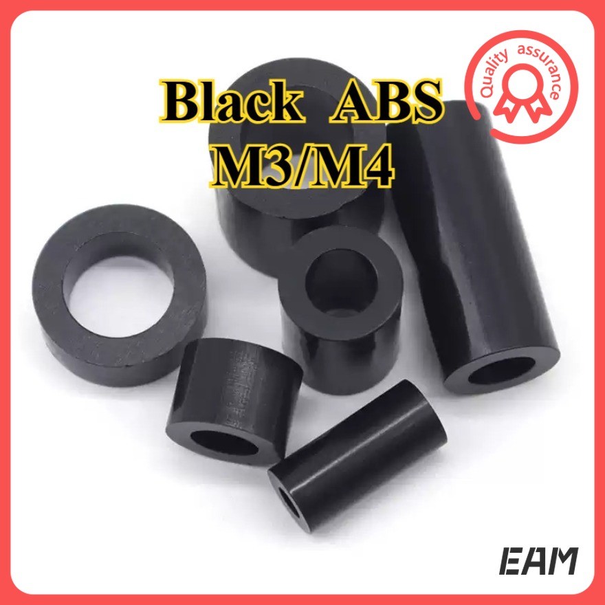 สีดํา ABS แยกคอลัมน์สกรูแขนไนลอนฉนวนกันความร้อนคอลัมน์ความสูงปะเก็นคอลัมน์พลาสติก Hollow กระบอกปะเก็