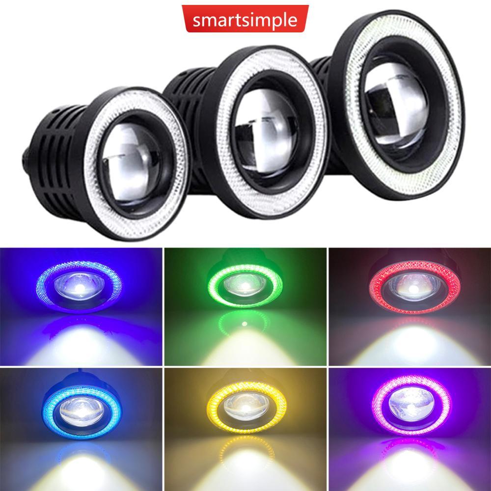 SMARTSIMPLE 2 ชิ้น 30 วัตต์รถหมอกไฟขับรถ DRL โคมไฟ COB Angel Eye 64/76/89 มิลลิเมตร Ambient โคมไฟกัน