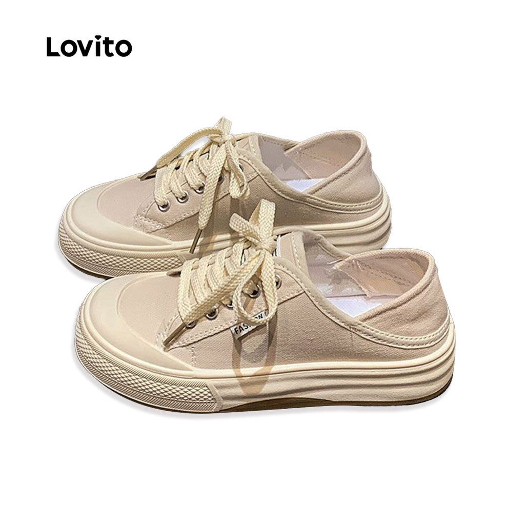 Lovito รองเท้าสนีกเกอร์ผู้หญิงสไตล์สบายๆ ระบายอากาศได้ LFA100081