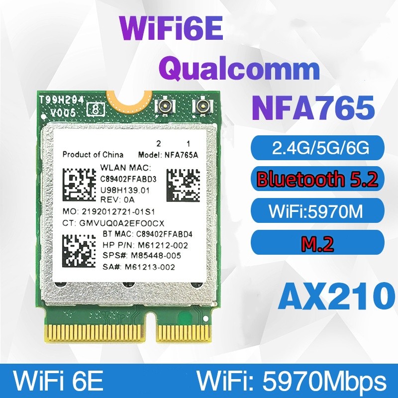 NFA765 WIFI6E AX6000 5G/6G Mini  WIFI  Bluetooth 5.2 M.2