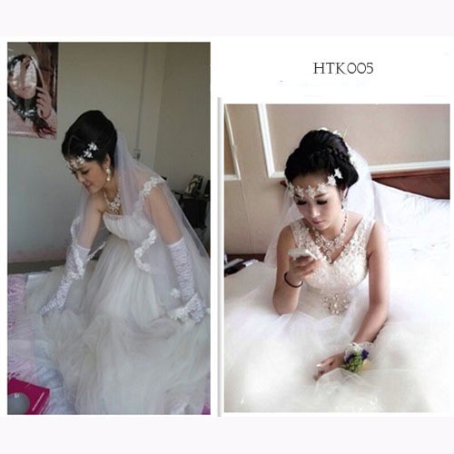 เครื่องประดับเจ้าสาวอุปกรณ์เสริม Tiara สร้อยคอต่างหูงานแต่งงานที่ทันสมัย HTK005