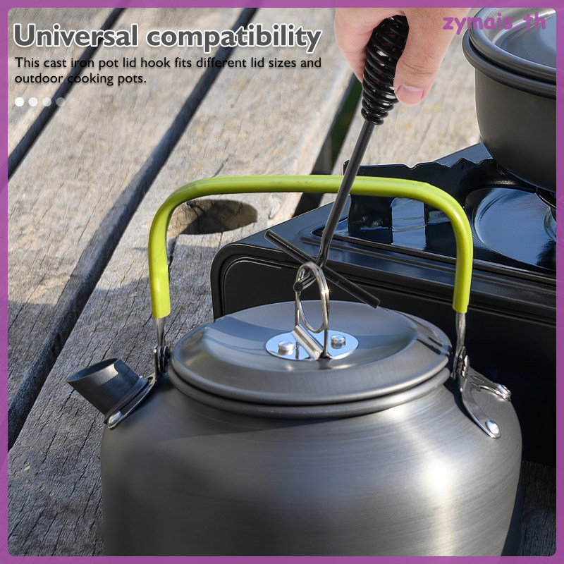 🔥 หม้อแคมป์ปิ้งเหล็กหล่อพร้อมกระทะดัตช์โอเวン มีจับ สำหรับทำอาหารกลางแจ้ง ZYM AIS - รูปที่ 5