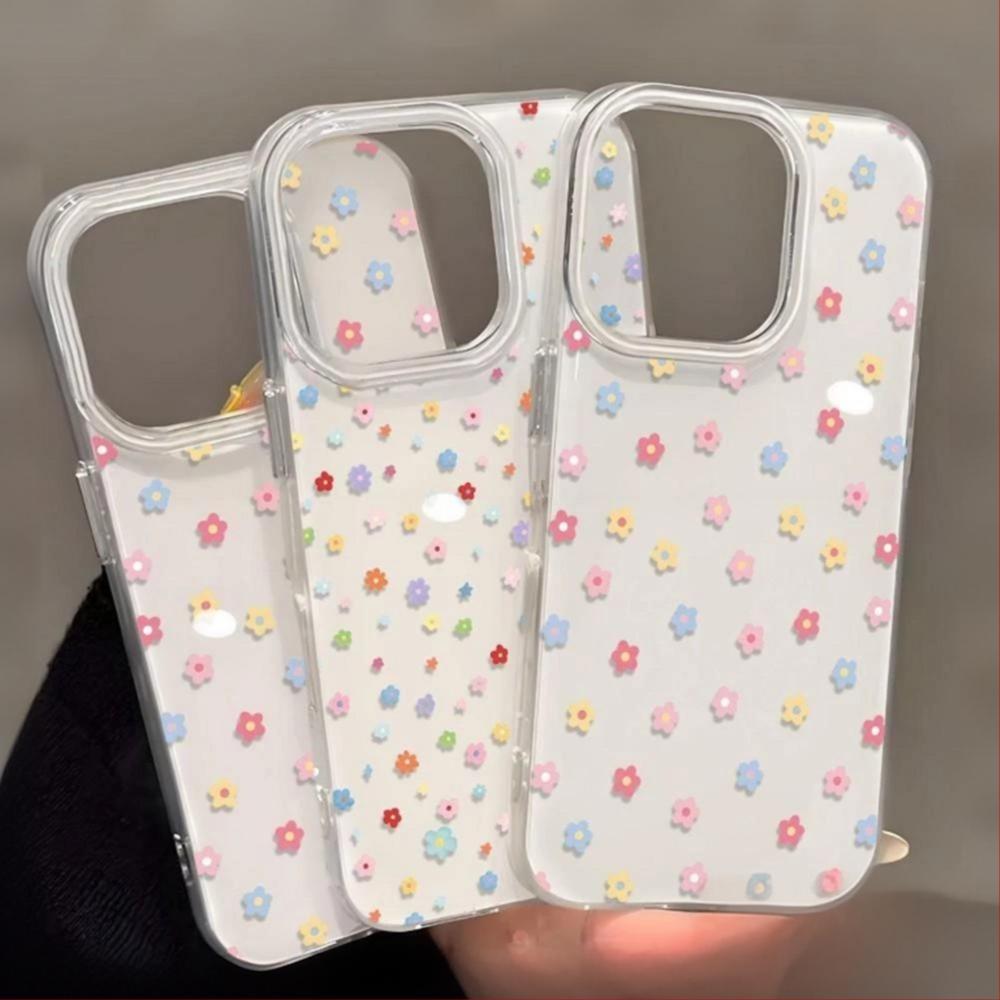 จัดส่งทันที เคสสำหรับไอโฟน16 ดอกไม้ ลายสวยงาม เคสขาวใสครีม ป้องกันโทรศัพท์ for IPhone17 13 12 11 14PLUS 15 16Pro PROMAX