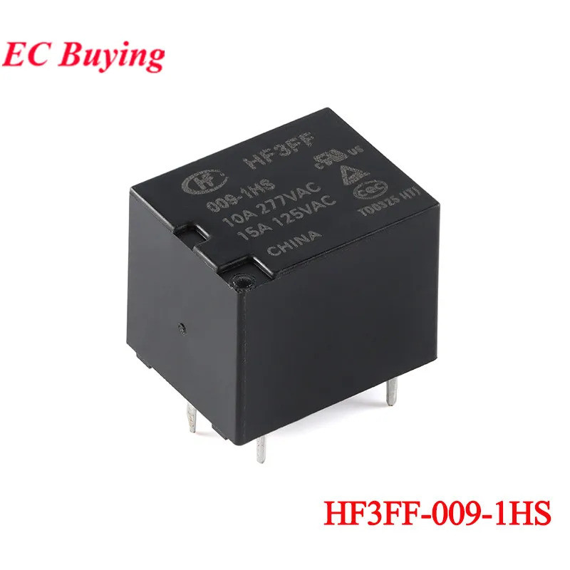 5 ชิ้น/1 ชิ้น HF3FF/009-1HS HF3FF-009-1HS JQC-3FF/009-1HS(551) 9VDC DC 9V 4 พิน 10A รีเลย์กําลังสูง 