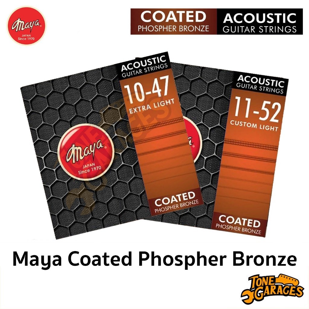 Maya Acoustic Guitar Strings Coated Phospher Bronze — အပြင်ပိုင်းကွက်/ကြေးအထူ (กันสนิม) စာကောင်း ဘီရ 10 & ဘီရ 11
