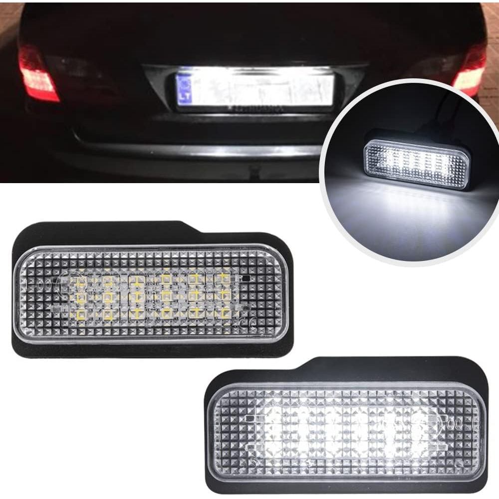 2 ชิ้นไฟป้ายทะเบียน LED จํานวนโคมไฟสําหรับ Benz W211 4D, W211 5D, W203 5D, W219 4D, R1712D ขับเคลื่อ