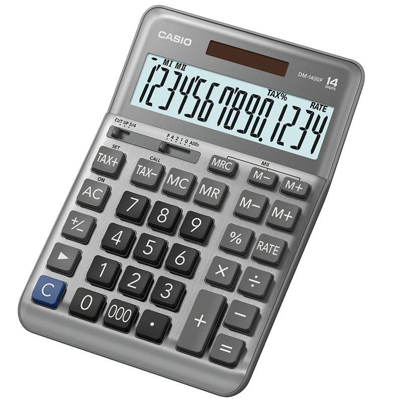 CASIO เครื่องคิดเลข รุ่น DM-1400F สีเงิน