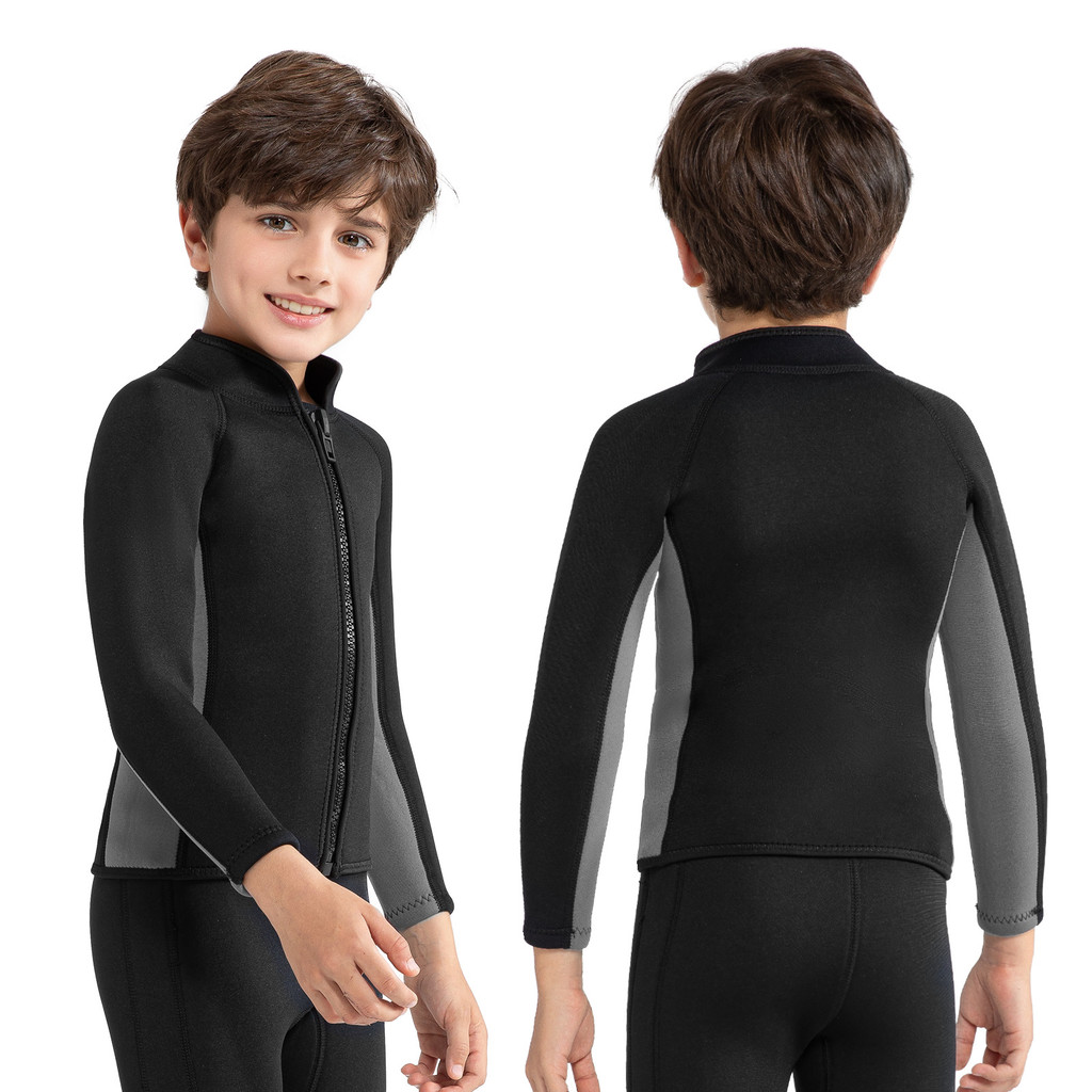 [Legend7] 2/3 มม.เด็ก Wetsuit Neoprene เด็กชายและเด็กหญิงเสื้อแขนยาวกางเกง Warm Scuba ชุดดําน้ําใต้น้ําฟรี-ดําน้ําแยก