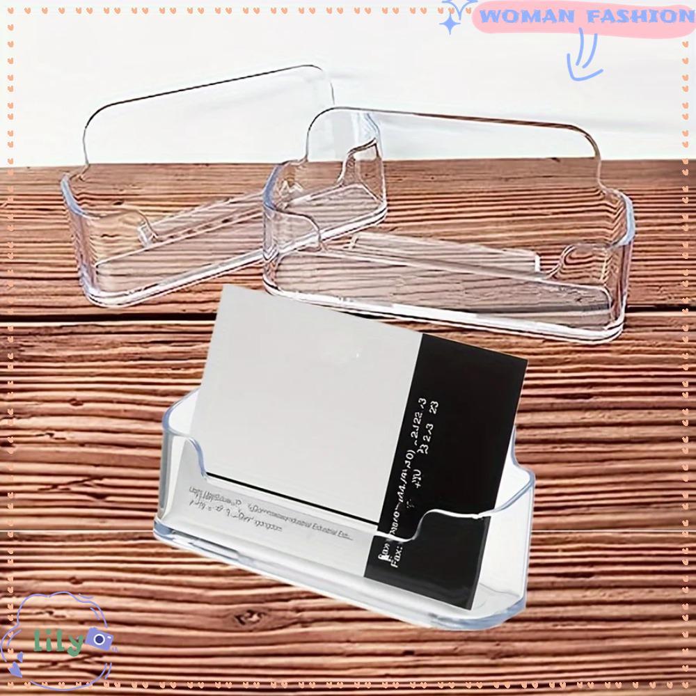 LILY Business Card , Location Card Organizer กล่องชั้นวางตั้งโต๊ะอะคริลิค, Creative Transparent Disp