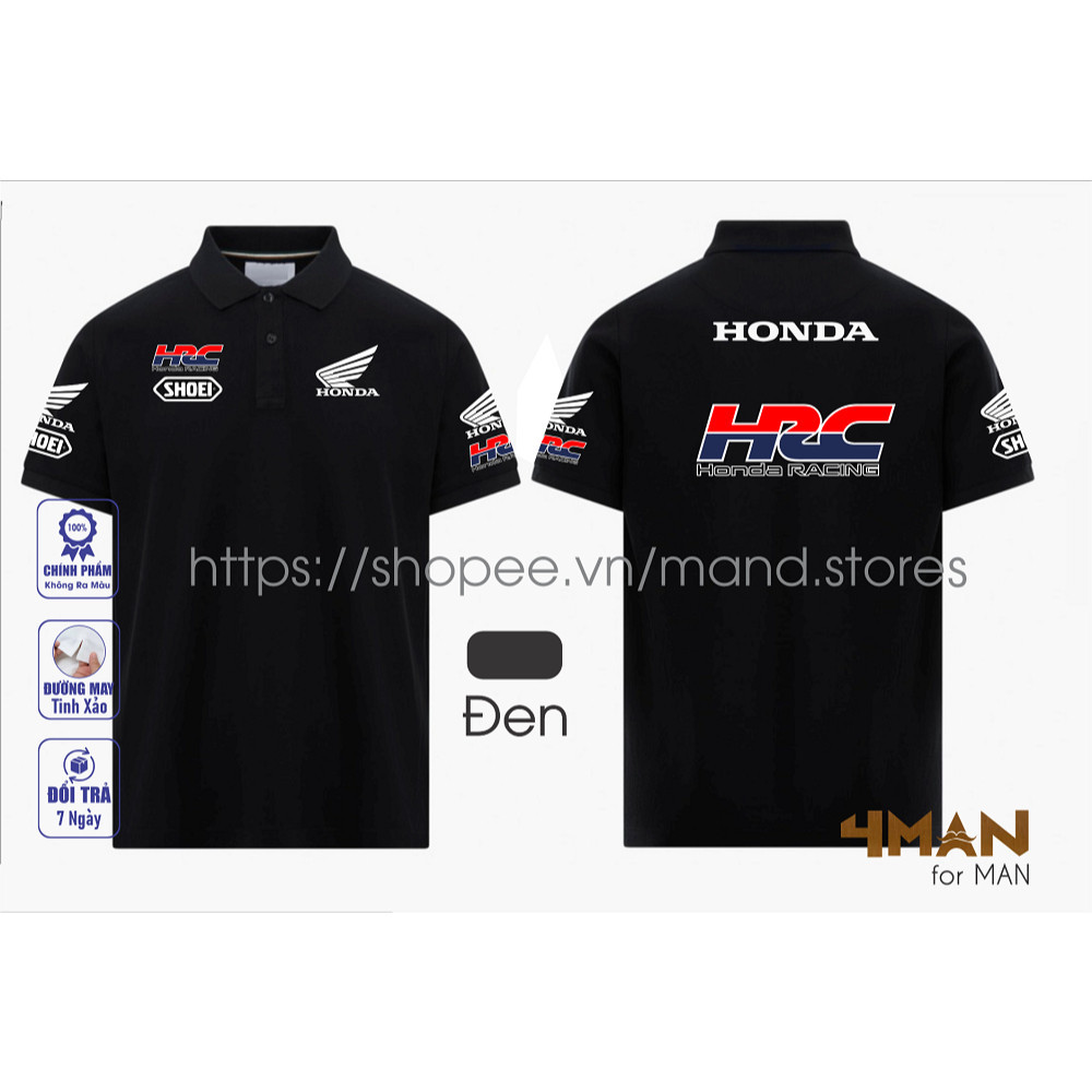 👕 เสื้อยืดโปโล HONDA HRC Racing - เสื้อยืด CVC Crocodile หนาและเรียบ - สไตล์กีฬาแข็งแรง - 4Man StoreVN