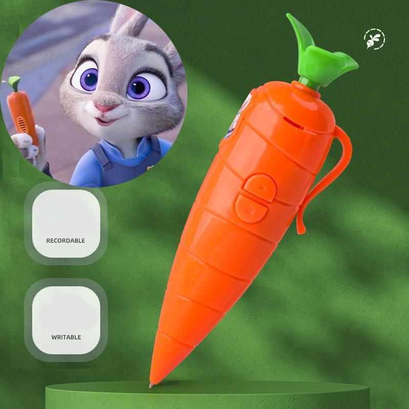 Zootopia Judy Carrot Voice Recorder ปากกา 2 in 1 เขียน Graffiti น่ารักปากกาลูกลื่นการ์ตูนแครอทเด็กขอ