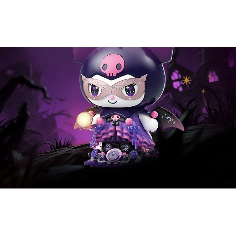 Qun Big Body Series Kuromi ปราสาทสีม่วง Dark Night Big Baby ประกอบบล็อกตัวต่อเพื่อการศึกษา - รูปที่ 7