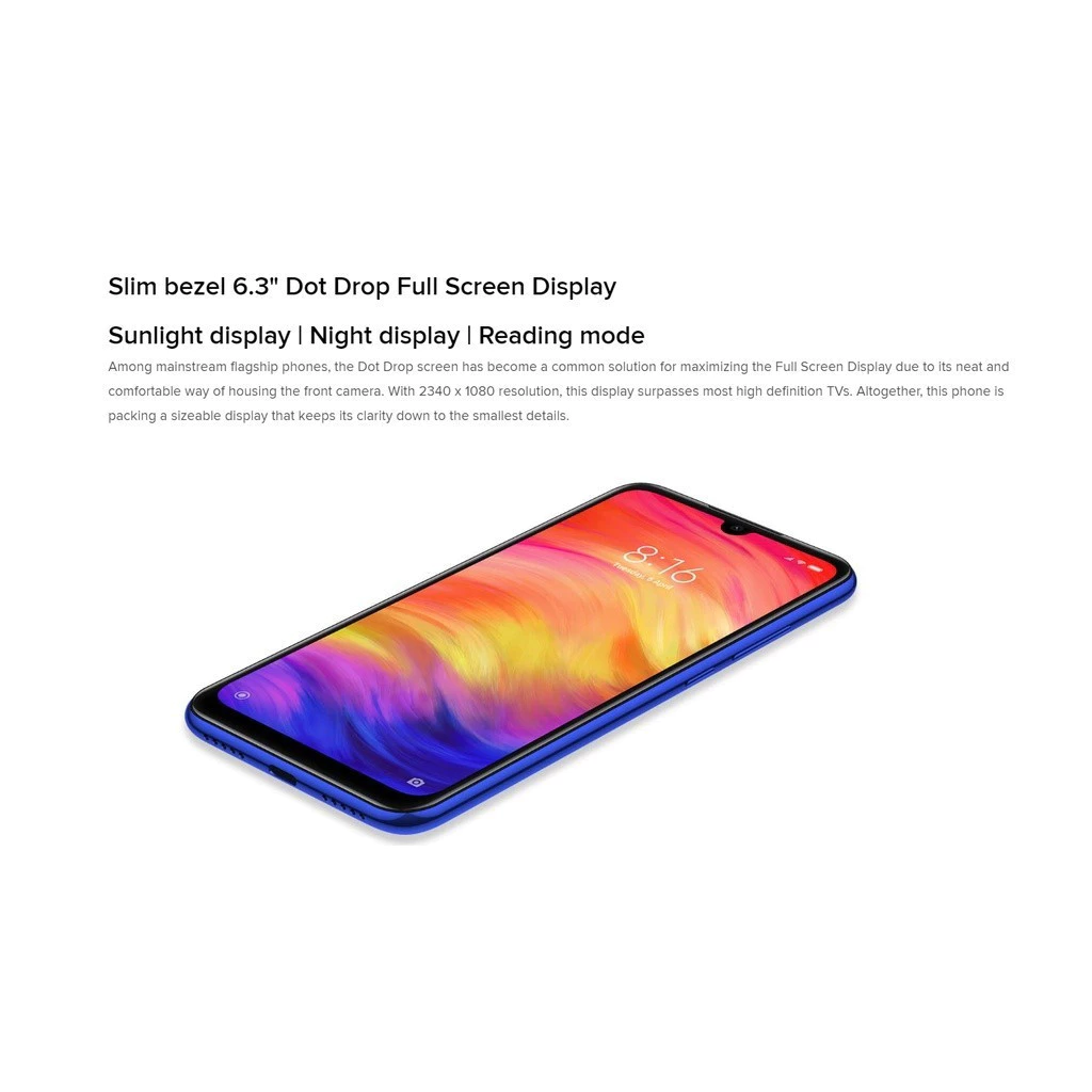สมาร์ทโฟน Xiaomi Redmi Note 7 Snapdragon 660 AIE Android 95% โทรศัพท์มือถือกล้อง 48.0MP ใหม่ thumbnail 7