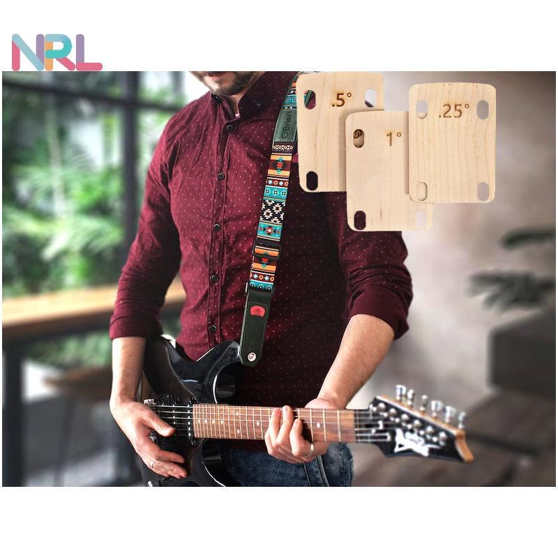 NRL 3 ชิ้นกีตาร์ไฟฟ้าคอ Shims le แผ่น 0.25 0.5 1 องศาเครื่องดนตรีกีตาร์ไฟฟ้าอะไหล่ [ใหม่]