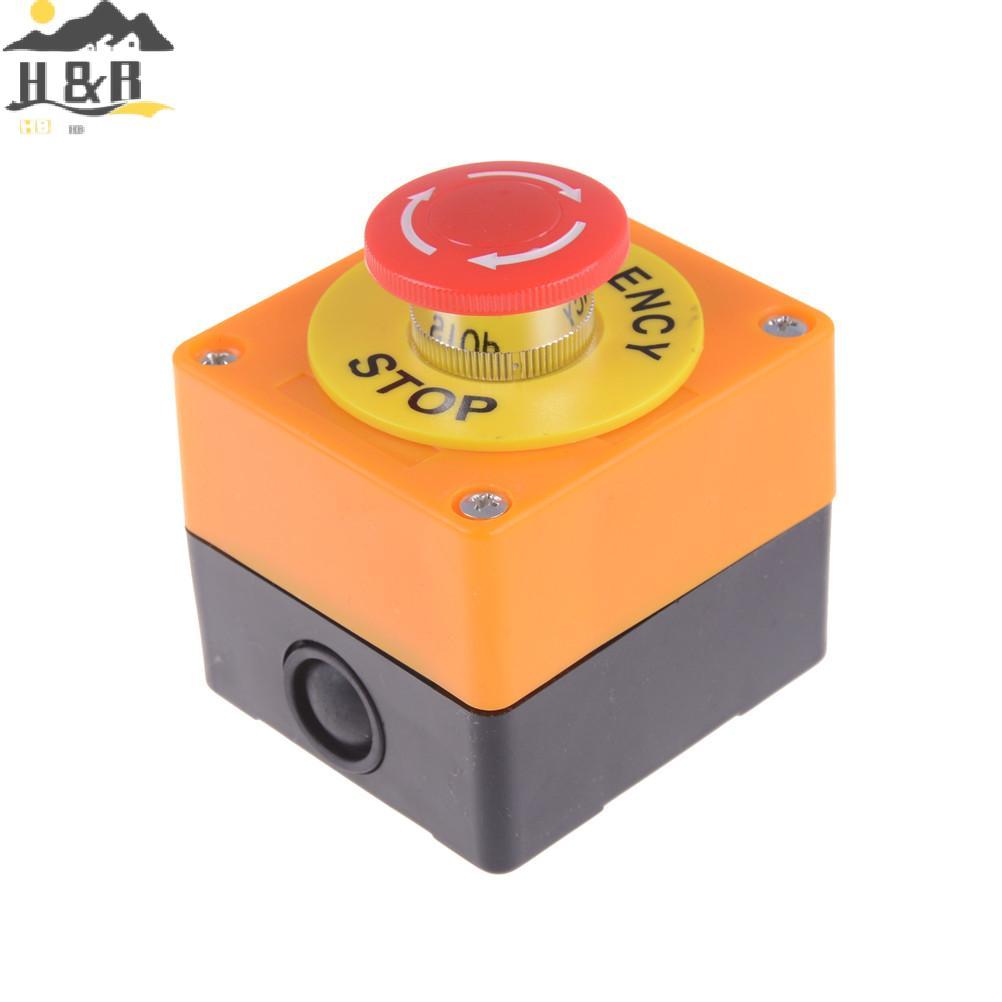 H&B Dec Red Sign Mushroom Emergency Stop Push Button Switch Station 1 NO 1 NC {th}