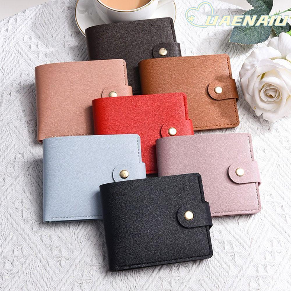 UAENAIU Mini Wallet, Solid Color Multi-card Bit Card Holder Clip, Multifunctional PU Leather Coin Pu