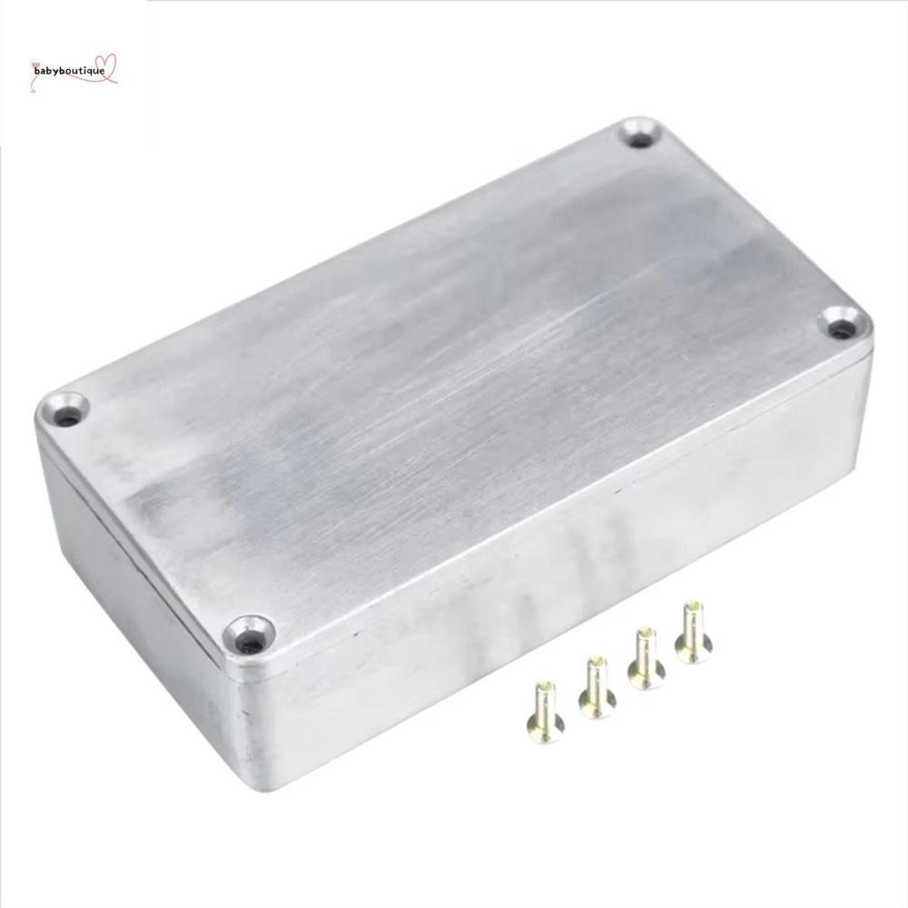 BABYBOUTIQUE กล่องอลูมิเนียม Stomp, กล่องเหยียบเอฟเฟกต์อลูมิเนียมทดแทน, เงินมืออาชีพ 1590B พร้อมสกรู
