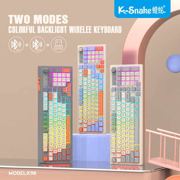 คีย์บอร์ด keyboard mechanical คีบอร์ด keyboard Viper K98 บลูทูธ Dual-Mode Wireless Luminous Notebook