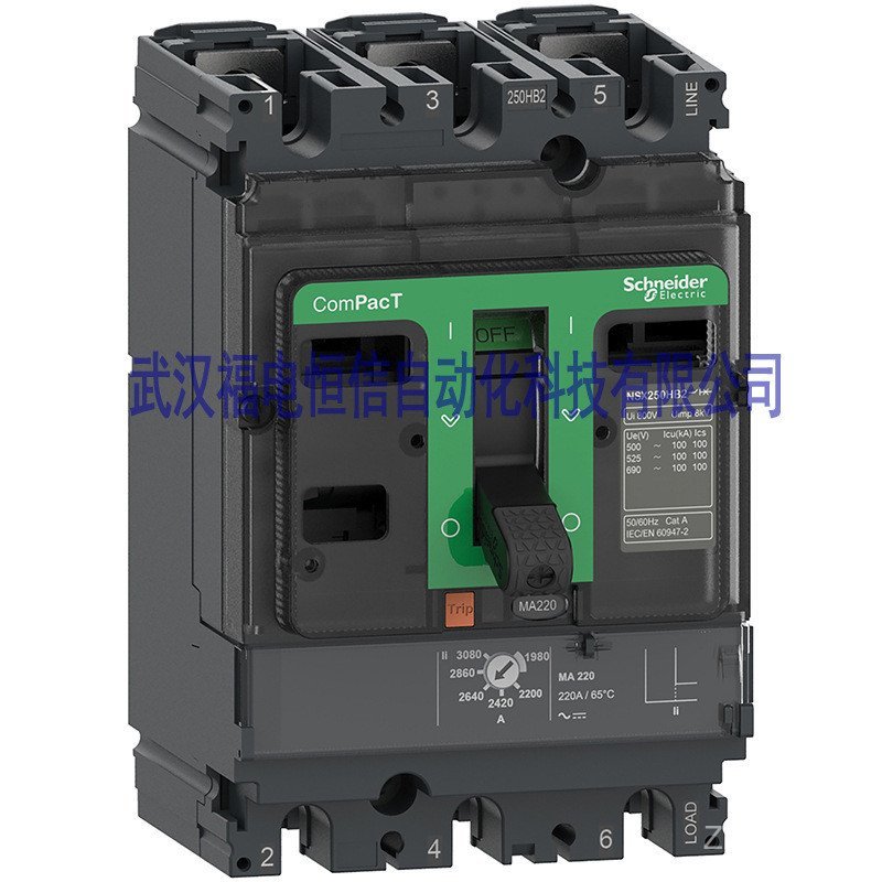 Original C25F3MA220 Schneider NSX เปลือกพลาสติก Circuit Breaker NSX250F 36kA AC 3P3D 220AMA