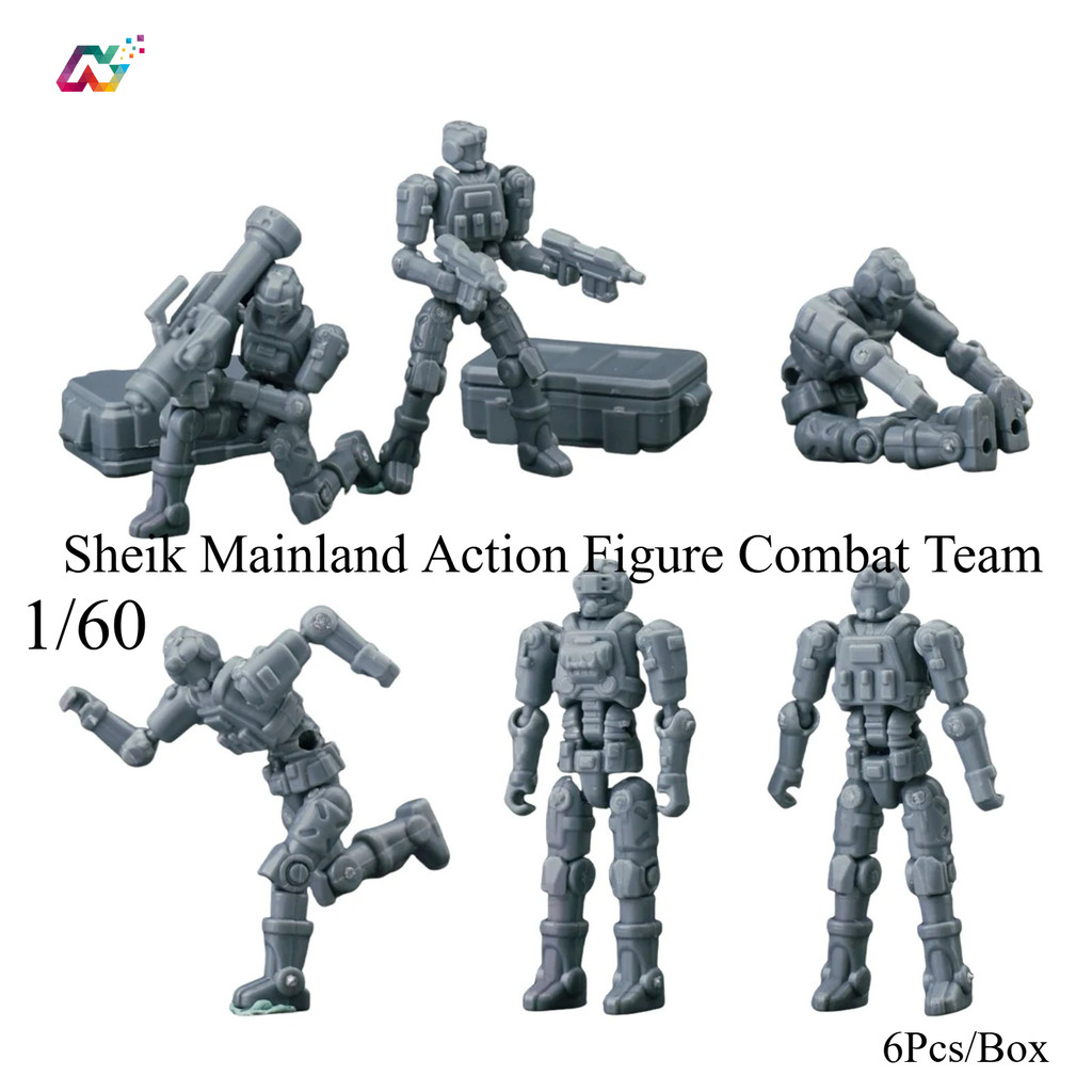 6 ชิ้น/กล่อง 1/60 Sheik แผ่นดินใหญ่ 3MIN PROJECT Action Figure Combat Team Assembly Model Kit Driver