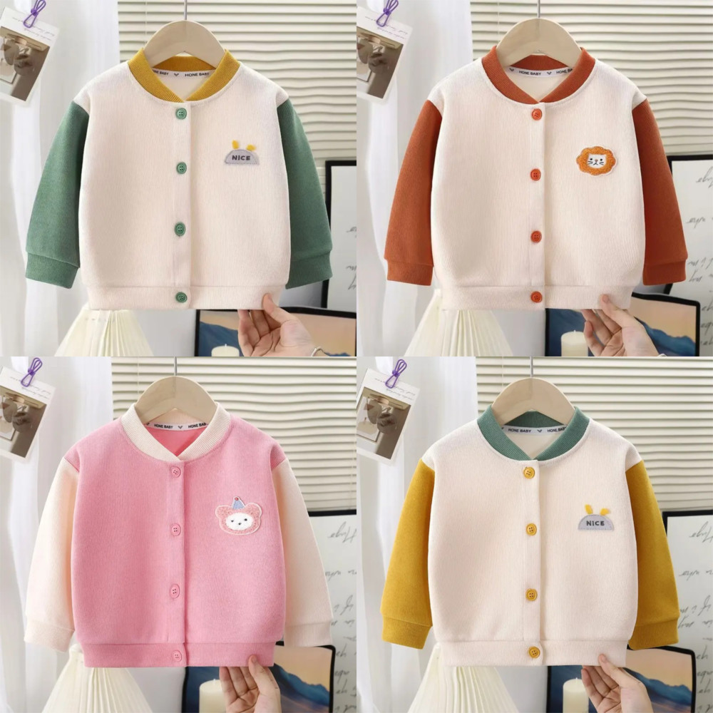 เสื้อคาร์ดิเแกน กันหนาว ผ้าฝ้าย สำหรับเด็ก พร้อมส่งจากไทย
