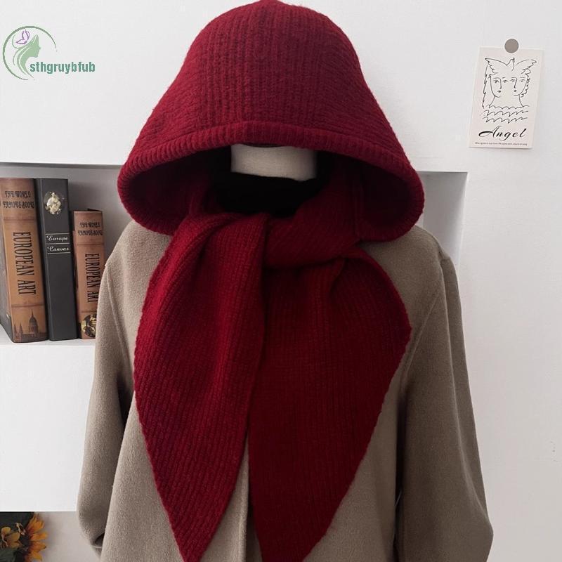 หมวกและผ้าพันคอขนสัตว์สำหรับผู้หญิง One Warm Earmuffs แฟชั่นฤดูใบไม้ร่วงและฤดูหนาว - รูปที่ 2