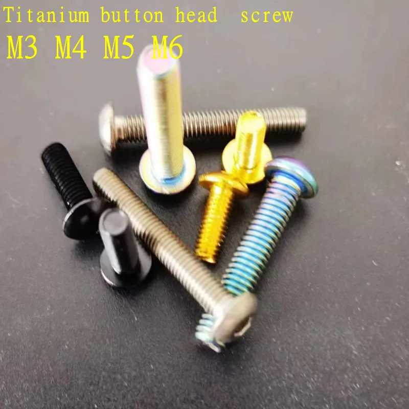 5pcs-10PCS iso7380 Titanium screw  black gloden Rainbow colourful titanium button head screw M3 M4 M