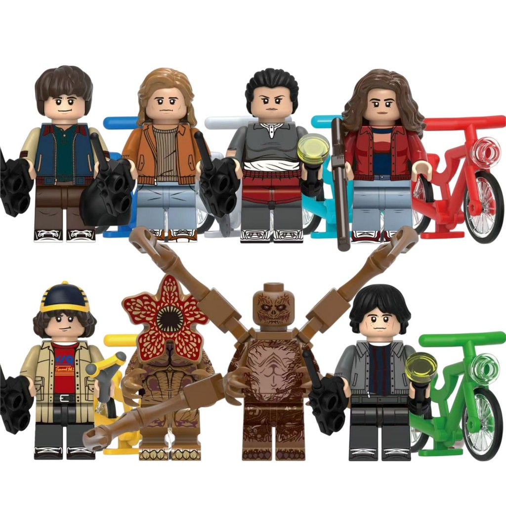 Stranger Things Action Figures Demogorgon Vecna Steve Will Dustin Nancy Eleven Mike ของเล่นคอลเลกชันบล็อกอาคารสําหรับเด็ก