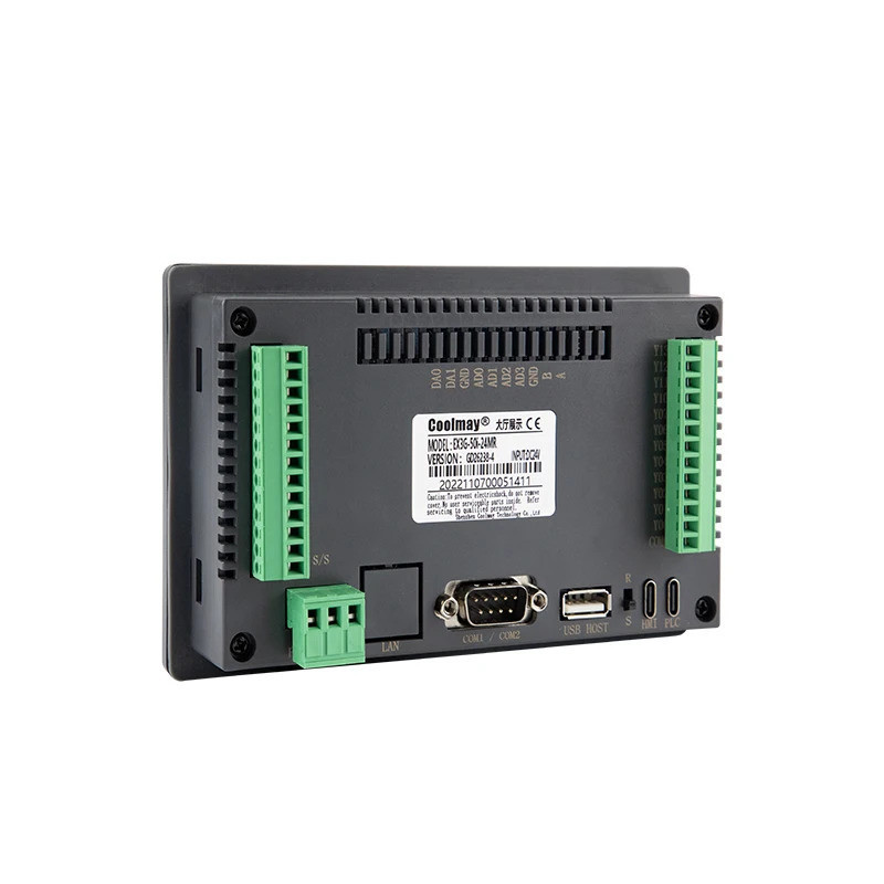 Xueqing Coolmay 5 นิ้ว HMI PLC All in One 12 เอาต์พุตทรานซิสเตอร์ PLC controller ใช้งานร่วมกับ FX3G/