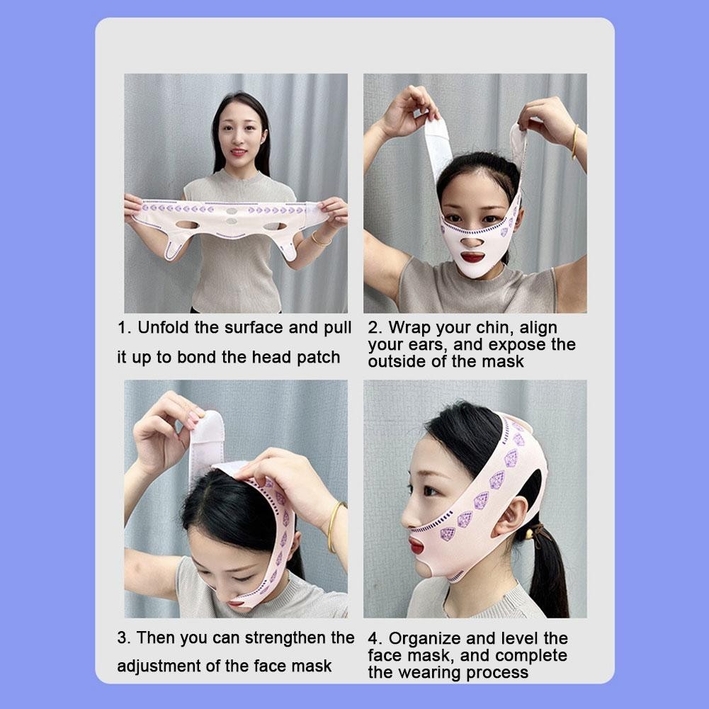 Double-deck Face Lifting Belt V Line Face Shaper Cheek Chin Lift Up Strap Facial Band Beauty N6z8