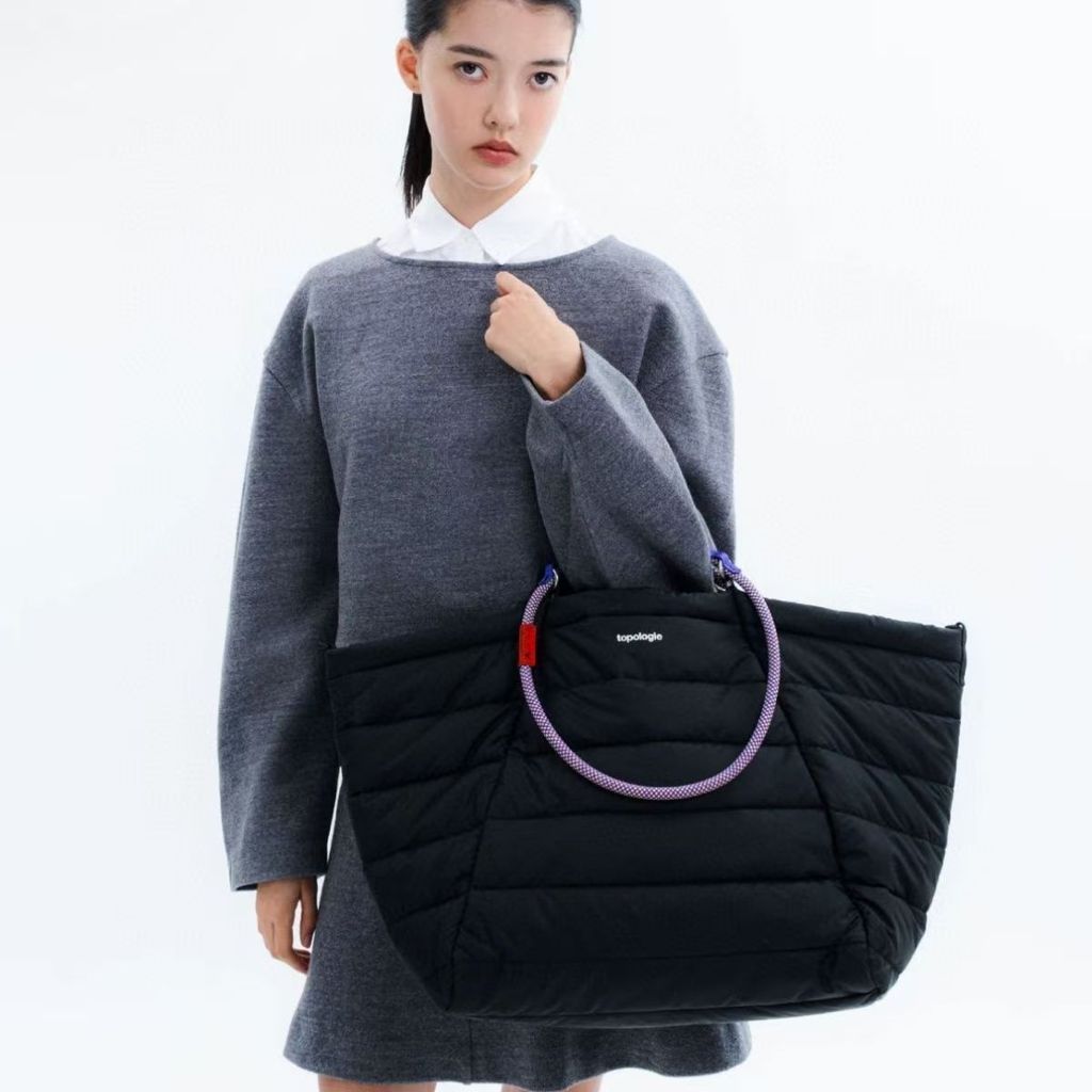Topo ขนาดใหญ่ผ้าฝ้าย-เบาะเสื้อผ้ากระเป๋าสะพายผู้ชายผู้หญิงน้ําหนักเบา All-Match Tote กระเป๋านักเรียนชั้นแล็ปท็อป