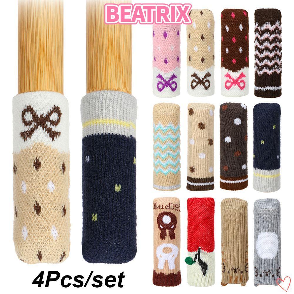 บีทริกซ์‌ 4 ชิ้น/เซ็ตเก้าอี้ถุงเท้า Universal Floor Protector ถัก Anti-Noise ป้องกัน