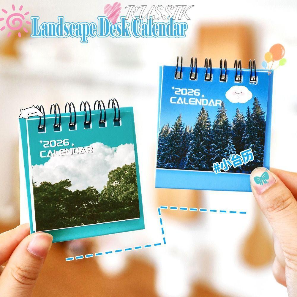 ปฏิทินตั้งโต๊ะ รูซิค, ทิวทัศน์ 2026 ปฏิทินขนาดเล็ก, ความคิดสร้างสรรค์ที่จะทํารายการกําหนดการวางแผนตกแต่งบ้าน