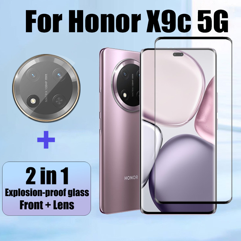 ฟิล์ม Honor X9c 5G 2 ใน 1 ป้องกันหน้าจอ สำหรับ กระจกนิรภัยสําหรับ สำหรับ Honor X9d X9b x9a X7b X8b X