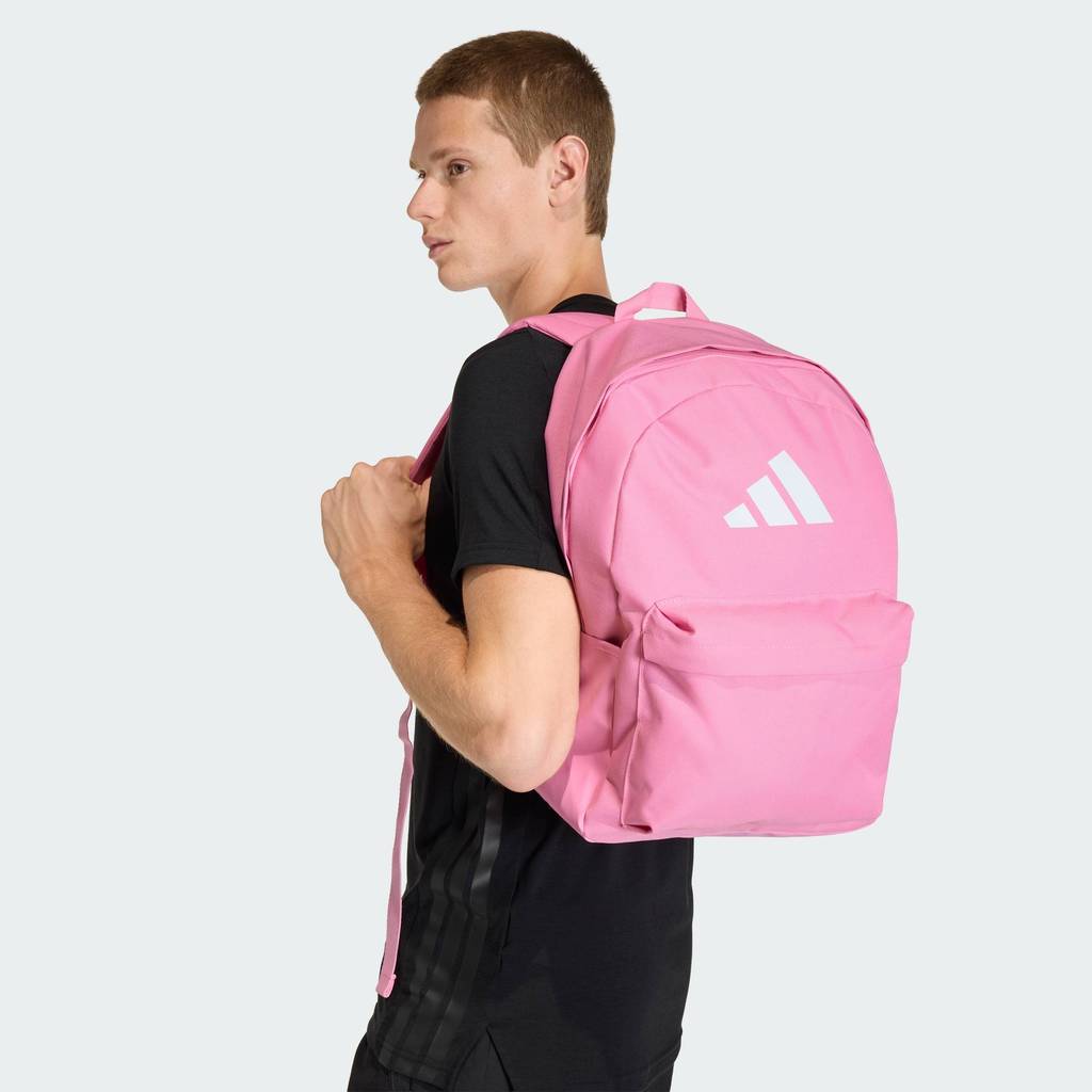 adidas ไลฟ์สไตล์ กระเป๋าเป้โลโก้ Classic 3 Bar Unisex สีชมพู KE5640