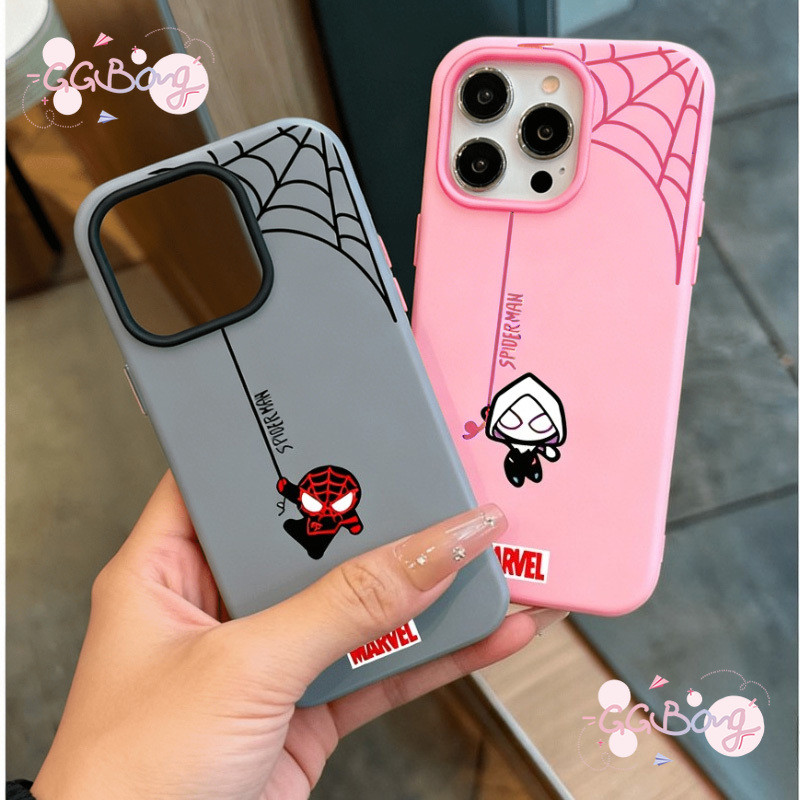 Oppo A58 A3X A18 A5i A60 A38 A15 A7 A54 A17 A57 A12 A76 กรณีคู่สร้างสรรค์ Spider-Man สี 2 ใน 1