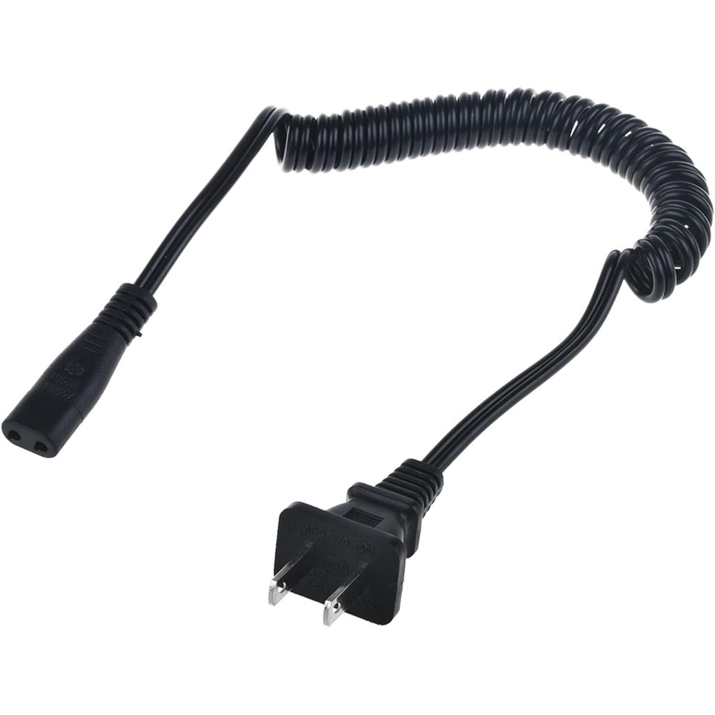 สายไฟ AC เข้ากันได้กับ Phillips Norelco, Remington, Grundig, Braun, Eltron Shaver Power Lead Electri